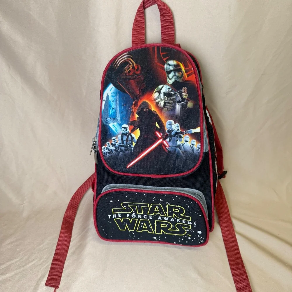 Star Wars The Force Awakens Kylo Ren Stormtrooper Kids Backpack Black Red